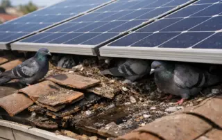 Pigeons Under Solar Panels Cause Roof Damage