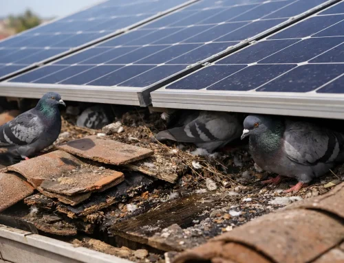 Pigeons Under Solar Panels Cause Roof Damage