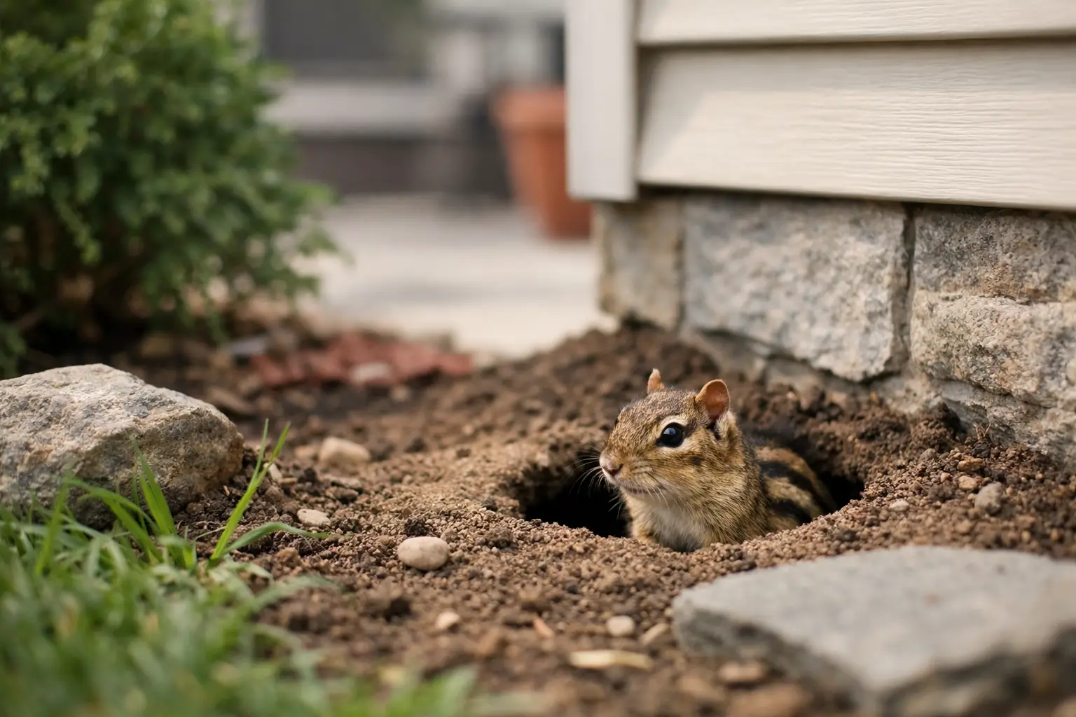 What to Do About Chipmunk Holes Around House